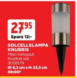 Jem&Fix SOLCELLSLAMPA KNUBBIS, SEK 27.95 erbjuda