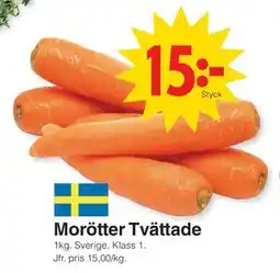 Matöppet Morötter Tvättade, SEK 15 erbjuda