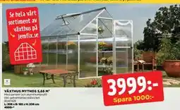Jem&Fix VÄXTHUS MYTHOS 5,66 M², SEK 3999 erbjuda