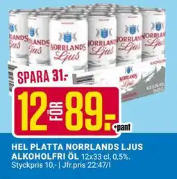 ÖoB HEL PLATTA NORRLANDS LJUS ALKOHOLFRI ÖL, SEK 89 erbjuda