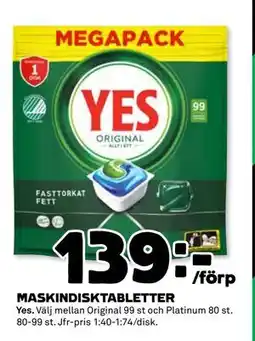 Coop Daglivs MASKINDISKTABLETTER, SEK 139 erbjuda