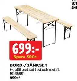 Jem&Fix BORD-/BÄNKSET, SEK 699 erbjuda