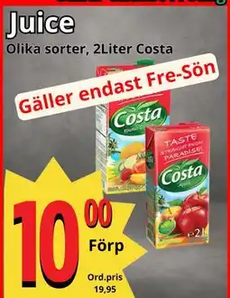 Supergrossen Juice, SEK 10 erbjuda