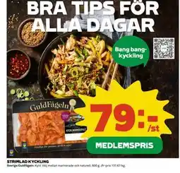 Coop Daglivs STRIMLAD KYCKLING, Medlemspris erbjuda