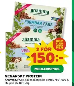 Coop Daglivs VEGANSKT PROTEIN, Medlemspris erbjuda