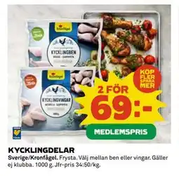 Coop Daglivs KYCKLINGDELAR, Medlemspris erbjuda
