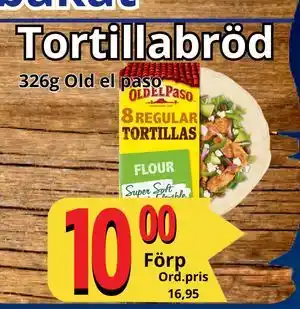Supergrossen Tortillabröd, SEK 10 erbjuda