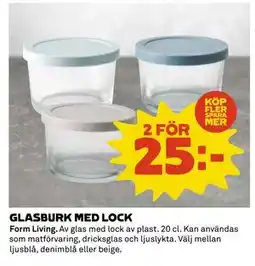 Coop Daglivs GLASBURK MED LOCK, SEK 25 erbjuda