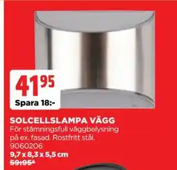 Jem&Fix SOLCELLSLAMPA VÄGG, SEK 41.95 erbjuda