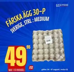 Lucu Food Färska Ägg 30-p, SEK 49.95 erbjuda