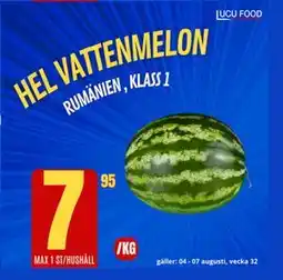 Lucu Food Hel Vattenmelon, SEK 7.95 erbjuda