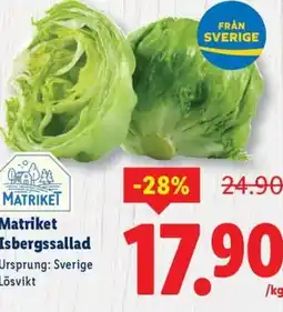 Lidl Matriket Isbergssallad erbjuda