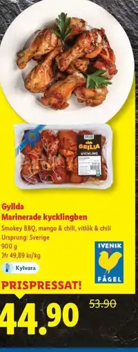 Lidl Gyllda Marinerade kycklingben erbjuda