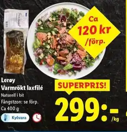 Lidl Lerøy Varmrökt laxfilé erbjuda