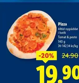 Lidl Pizza Alltid nygräddat i butik Tomat & pesto erbjuda