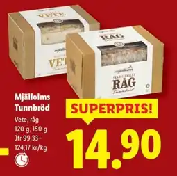 Lidl Mjällolms Tunnbröd Vete, råg erbjuda