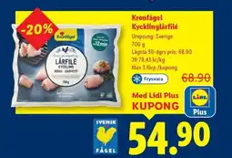 Lidl Kronfågel Kycklinglårfilé Ursprung: Sverige erbjuda