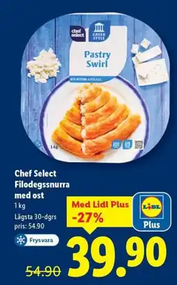 Lidl Chef Select Filodegssnurra med ost erbjuda