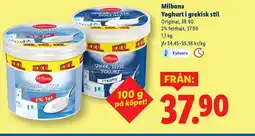 Lidl Milbona Yoghurt i grekisk stil erbjuda