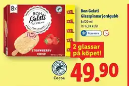 Lidl Bon Gelati Glasspinnar jordgubb erbjuda