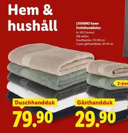 Lidl LIVARNO HOME Frottéhanddukar erbjuda