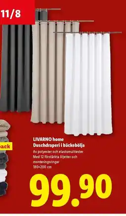 Lidl LIVARNO HOME Duschdraperi i bäckebölja erbjuda