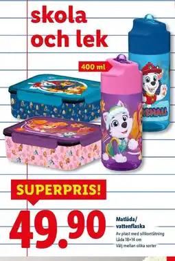 Lidl Matlåda/ vattenflaska erbjuda