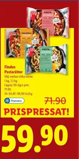 Lidl Findus Pastarätter erbjuda