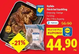 Lidl Gyllda Färsk hel kyckling erbjuda