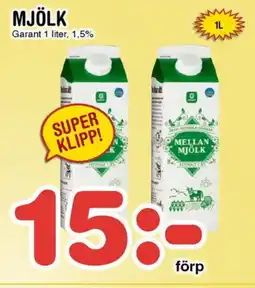 Nya Pulsen GARANT Mjölk erbjuda