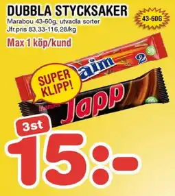 Nya Pulsen MARABOU Dubbla stycksaker erbjuda