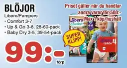 Nya Pulsen Libero/Pampers Blöjor erbjuda