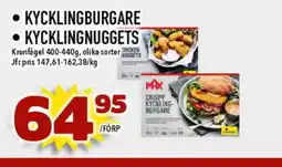 Nya Pulsen Kronfågel Kycklingburgare • kycklingnuggets erbjuda