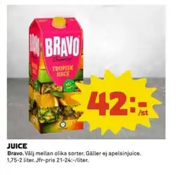Coop BRAVO Juice erbjuda