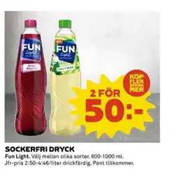 Coop FUN LIGHT Sockerfri dryck erbjuda