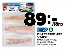 Coop FINDUS Fina torskfiléer 3-pack erbjuda