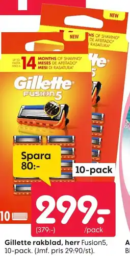 Rusta Gillette rakblad, her erbjuda