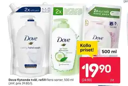 Rusta Dove flytande tvål, refill Flera sorter, erbjuda