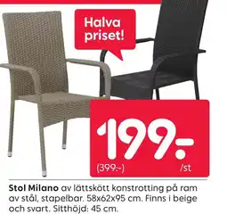 Rusta Stol Milano erbjuda