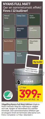 Rusta Väggfärg Nyans Full Matt Edition erbjuda