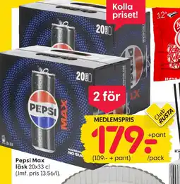 Rusta Pepsi Max läsk erbjuda