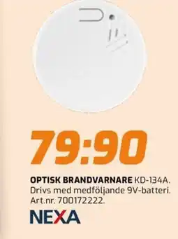 Bolist OPTISK BRANDVARNARE KD-134A. Drivs med medföljande 9V-batteri. Art.nr. 700172222. erbjuda