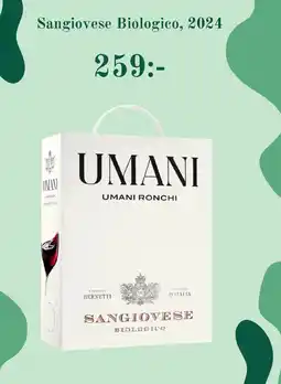 Systembolaget Sangiovese Biologico, 2024 erbjuda