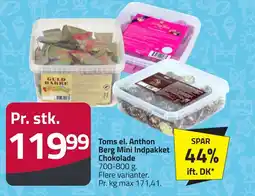 Fleggaard Toms el. anthon berg mini indpakket chokolade erbjuda