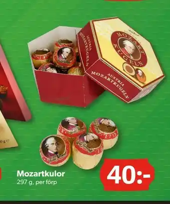 DollarStore Mozartkulor erbjuda