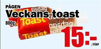 Matdax Veckans toast erbjuda