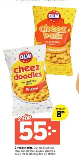 Coop Extra Cheez snacks, SEK 55 erbjuda