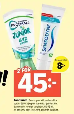 Coop Extra Tandkräm, SEK 45 erbjuda