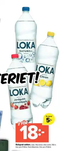 Coop Extra Kolsyrat vatten., SEK 18 erbjuda