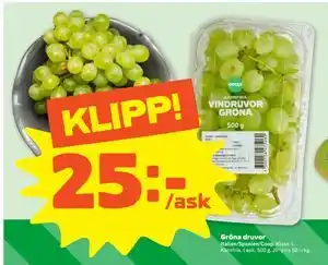 Stora Coop Gröna druvor, SEK 25 erbjuda